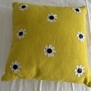 Kate Spade Yellow Floral Accent Pillow sunflower